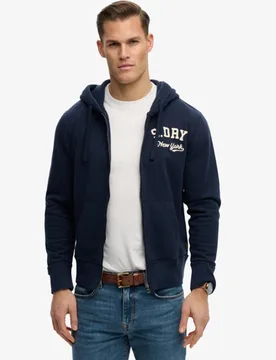 Superdry Herren Vintage Athletic Zip-hoodie Navy - Größe: S - 94.99 - FashionsVida