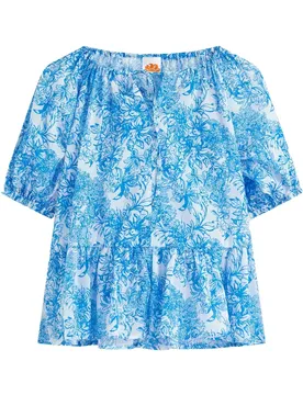 Robe Courte à Manches Courtes Fleur De Joie Print Bilberry 01 6 Années Fille