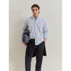 Camisa de algodón de hombre a rayas