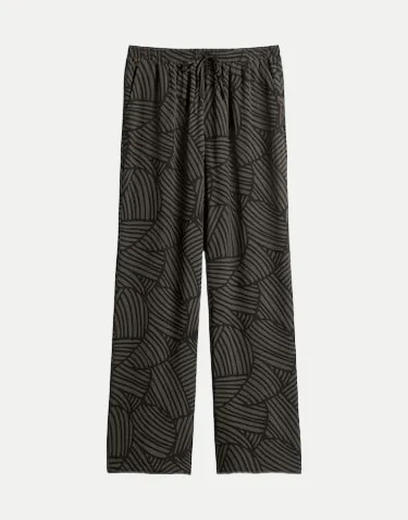 Wide- Leg Hose Marou botanical Schwarz 40 - Opus - FashionsVida