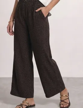 Mid Waist Straight Leg Hose mit Print female Braun