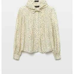 Blusa de manga larga estampada de mujer