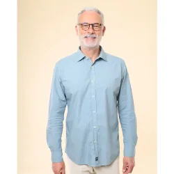 Camisa casual algodón de hombre soft slim liso en