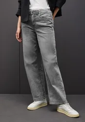 Wide Leg Jeans female Grau