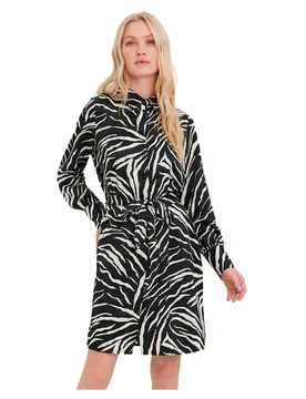 Robe Courte à Manches Longues Liva AOP PRISTINE LIVA / Black S