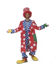 Clown-Mantel für Herren mit Punkten Faschingskostüm bunt - male