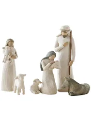 Dekofigur - Natività - Sacra Famiglia 23cm bianco
