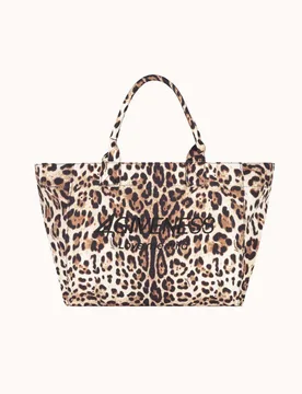 Borsa tote da mare a stampa animalier con doppi manici - 4giveness - FashionsVida