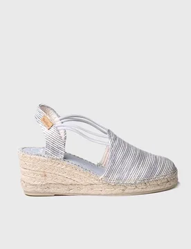 Alpargatas de cuña de mujer de tejido con tiras elásticas - Toni Pons - FashionsVida