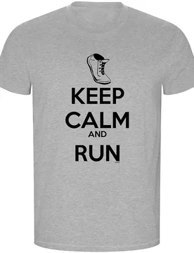 Maglietta A Maniche Corte Keep Calm And Run Eco Heather Grey 3XL - Kruskis - FashionsVida