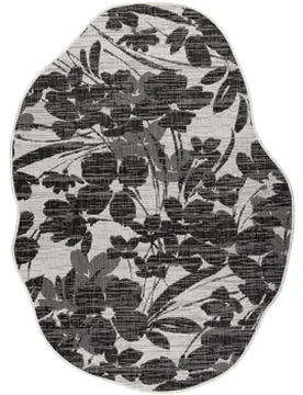 Teppiche Organic 2735 Sisalteppich Blumen Ecru / Schwarz 133x190 Cm 133x190 Cm - RUGSX - FashionsVida