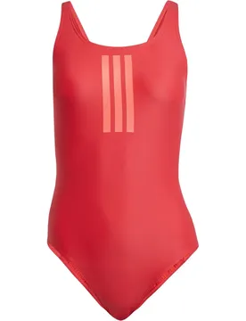 Streifen V-Back Damen Badeanzug, rot 40
