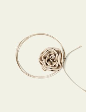 Collier À Col En Soie Cravate Ajustable Motif Inspiré De La Rose 100% Soie Accessoire Polyvalent Chouchou Taille Unique