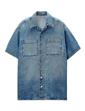 Vestito camicia di jeans squadrato