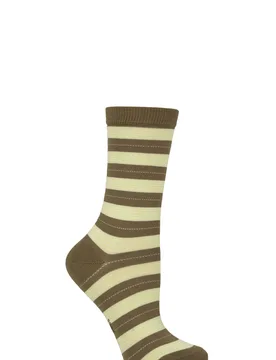 Women's 1 Pair Stripe Uniform Cotton Socks Crocodile 35-38 - Green - Size: Small - Falke - FashionsVida