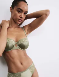 Silk Wired Balcony Bra (A-E) Olive female