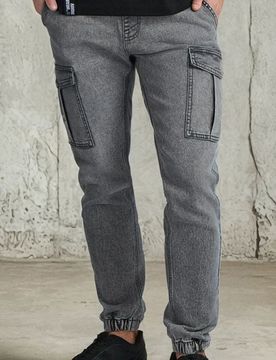 Pantaloni jogger cargo - grigio chiaro