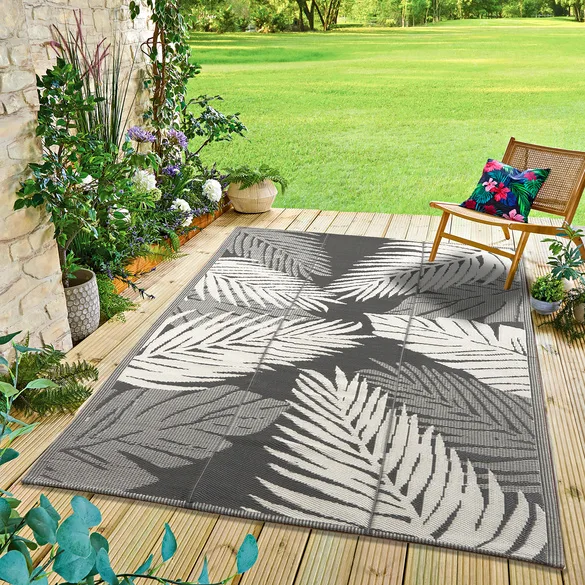 Gartenteppich "Palmen" grau 175x270cm - Gainsborough - FashionsVida