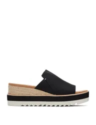 Canvas Wedge Mules Black female