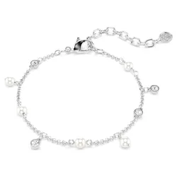Braccialetto Imber, Crystal Pearl, Taglio Round, Bianco, Placcato rodio OS