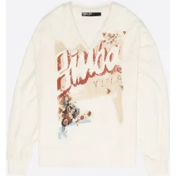 Sudadera de mujer con escote en pico