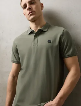 Street One Kurzarm Poloshirt in Stretchqualität male Grün - Street One MEN - FashionsVida