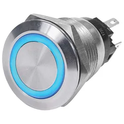 Off-(on) Blue Led Switch 12v Silver 10A unisex