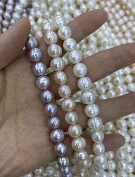 Natural Freshwater Pearl 9-10mm4A White Purple Orange Isolated Bead Jewelry Make DIY Necklace Bracelet Accessories Women Wedding - Aliexpress - FashionsVida