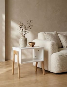 Comodino con ripiano aperto - bianco