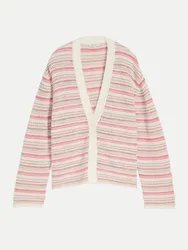 Gestreifte Strickjacke Mehrfarbig XL