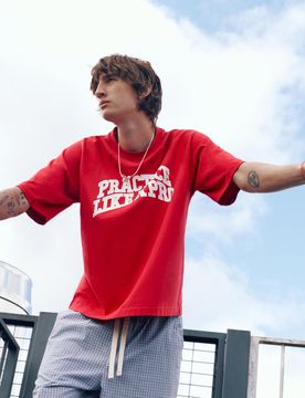 T-Shirt Stwd Con Stampa Grafica E Maniche Raglan