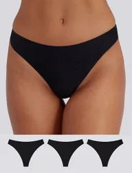 Boux Avenue 3pk Thongs Black female