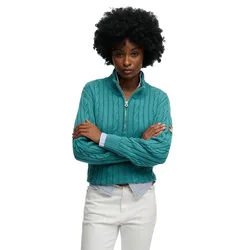 Pull à Demi-zip Slouchy Cable Teal M