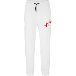 Hugo Mens Drog Jogger Trousers In White - Green Cotton - Size Small
