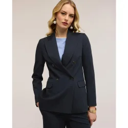 Chaqueta de mujer estructurada de doble botonadura modelo cruzado
