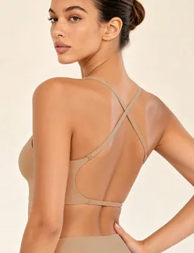 Sujetador sin espalda y sin tirantes para mujer - Taza ligera y transpirable, tirantes ajustables y convertibles, soporte ligero (adecuado para talla - Shein - FashionsVida