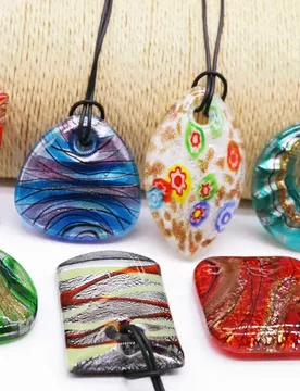PCS Set Fashion Glass Murao Pendant Necklaces - Assorted Shapes Jewelry Accessory - Aliexpress - FashionsVida