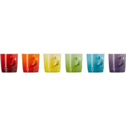 Set de 6 tazas espresso de cerámica de gres Arcoíris