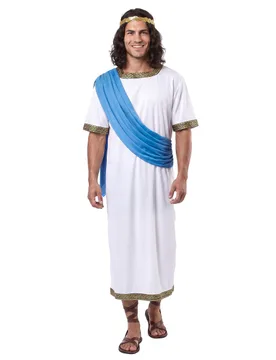 Griechischer Gott Herren-Kostüm weiss-blau-gold - male - KARNEVAL-MEGASTORE - FashionsVida