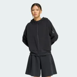 FELPA SOFT LUX CON CAPPUCCIO E ZIP INTEGRALE L Black