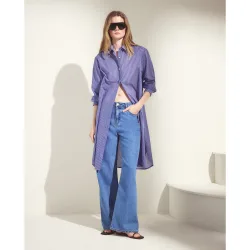 Vestido midi manga larga estampado de mujer