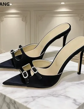 GMKANG Women Pointed Peep Toe High Heel Slides, Stiletto Heel Buckle Strap Sandals, Summer Sexy Slippers for Party, Evening - Aliexpress - FashionsVida
