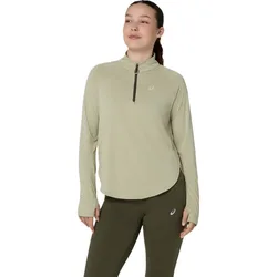 Nagino Run Half Zip Long Sleeve T-shirt Khaki L Women