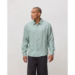 Camisa de hombre 100% lino core sage