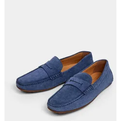 Mocasines de hombre driver de ante con tira en empeine