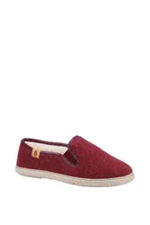 Women's Recycled Cosy Slipper in Burgundy Size: 4 - Burgundy - Size: 4