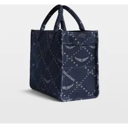 Zadig & Voltaire - Bolso shopper angel tote de jacquard con monograma y bandolera de piel