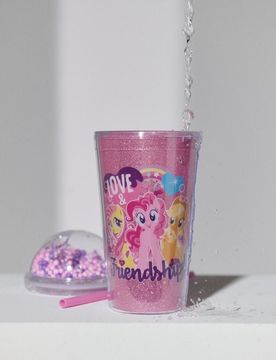 Tazza con coperchio, palline e cannuccia My Little Pony - multicolor