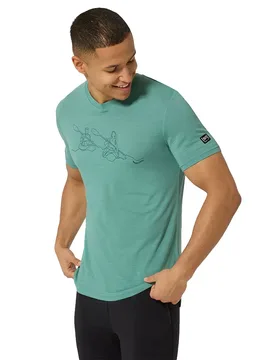 Maglietta A Maniche Corte Kanulines Regular Fit Lagoon Green / Blueberry S - super.natural - FashionsVida