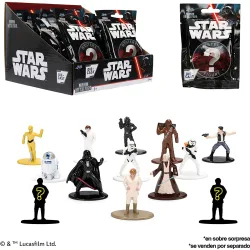 Sobre con figura sorpresa de metal pintado de un personaje clásico Star Wars metal de 4cm